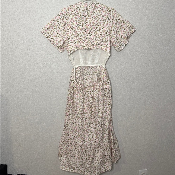 NWT J. Crew Eden Cotton Poplin Side Cut Out Meadow Florals Midi Dress Size 10 - Picture 6 of 7